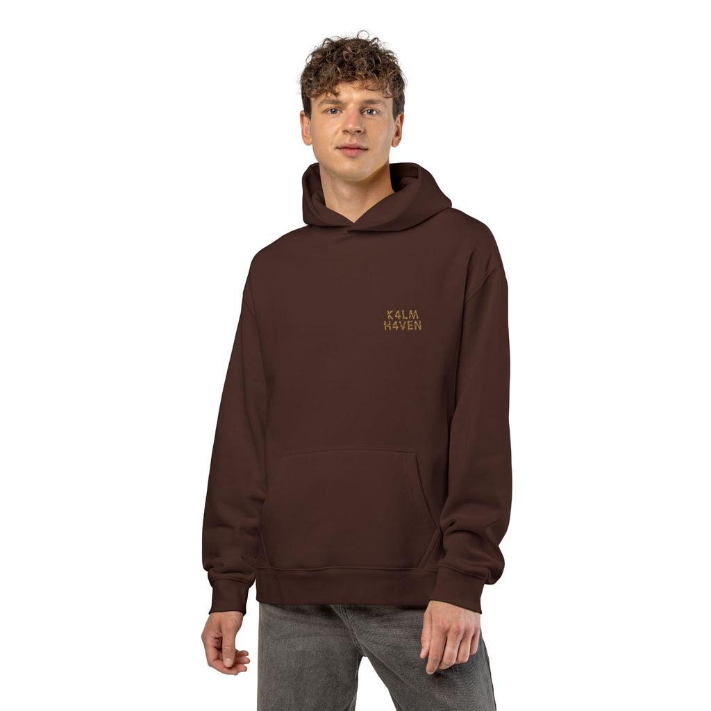 Minimal 'Relax, Breathe' Brown Hoodie — Cozy Casual Pullover