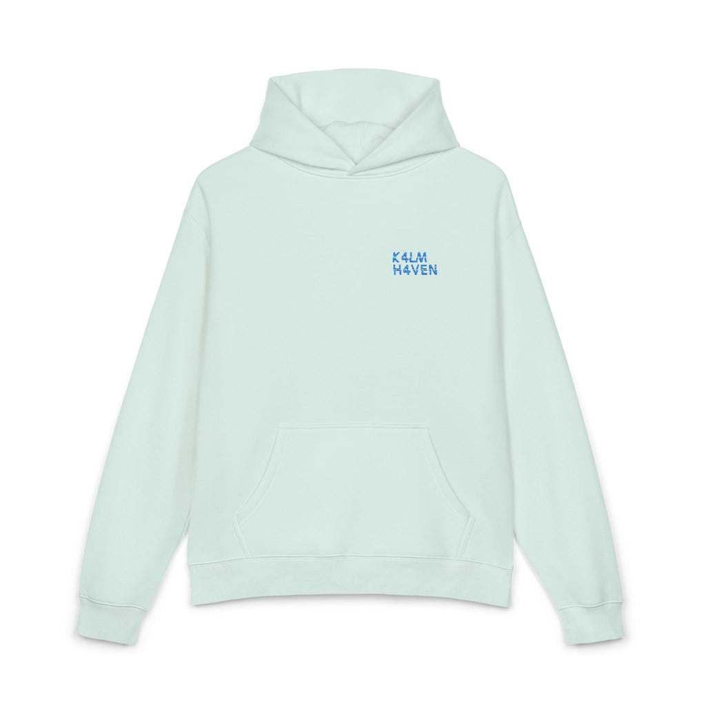 Relaxed Hoodie — Calm Heaven Minimalist Mint Hoodie with Small Chest Text