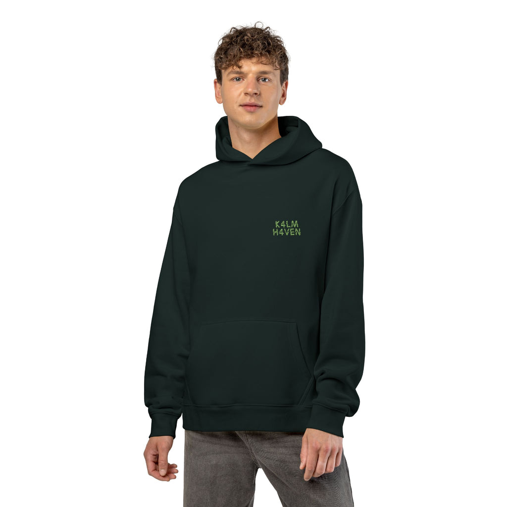 Green 'Relaxed' Hoodie — Minimal Chest Graphic Casual Pullover