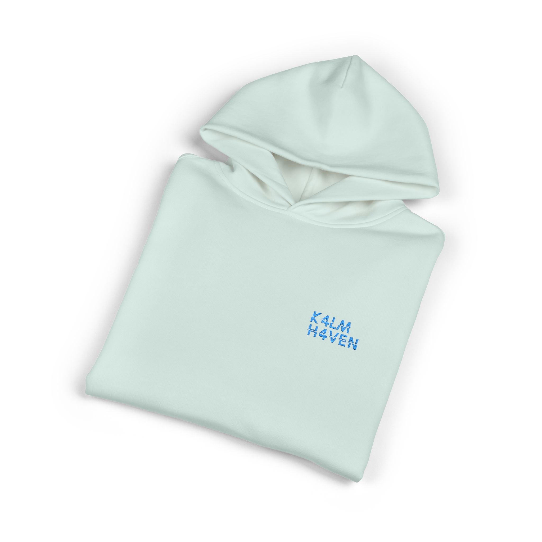Relaxed Hoodie — Calm Heaven Minimalist Mint Hoodie with Small Chest Text