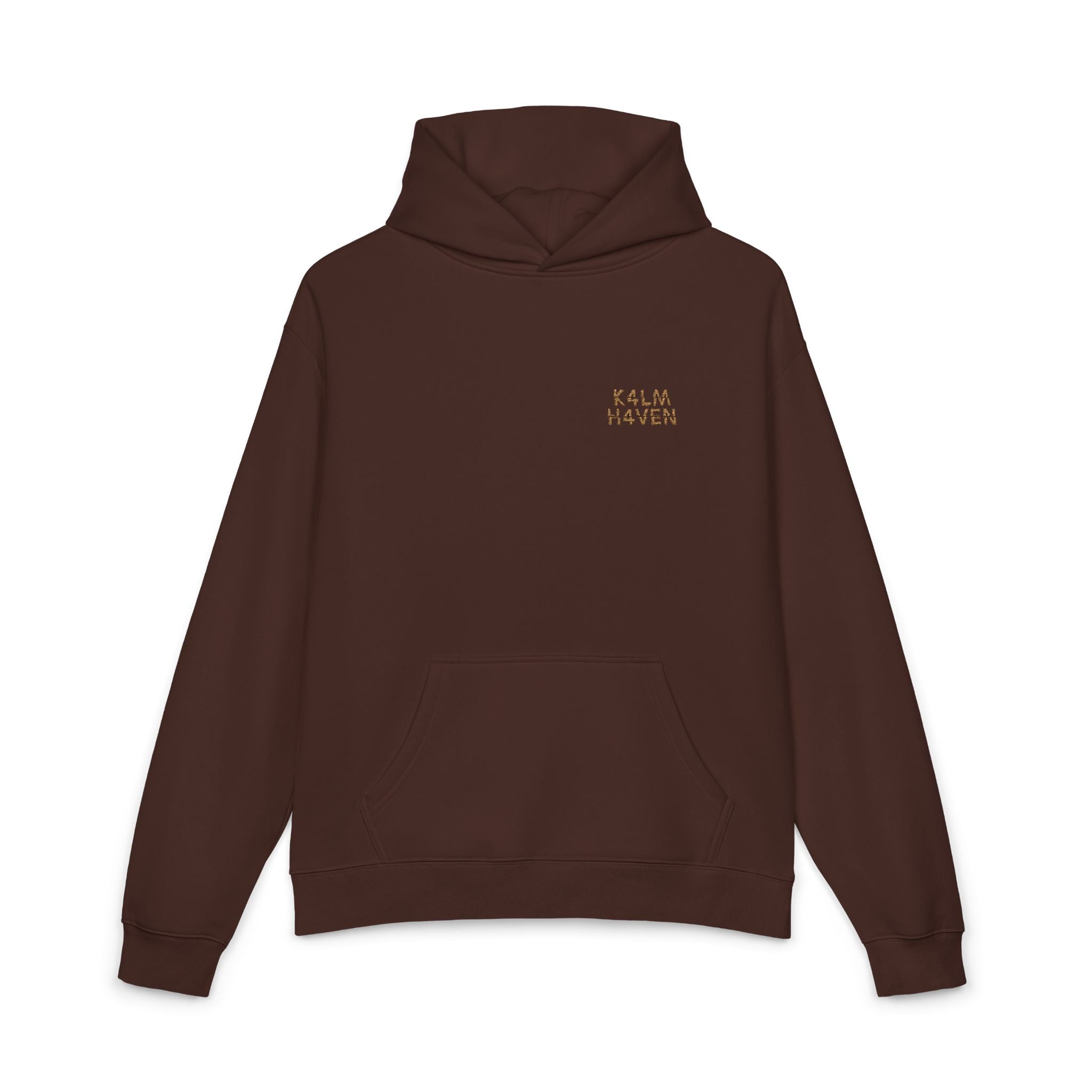 Minimal 'Relax, Breathe' Brown Hoodie — Cozy Casual Pullover