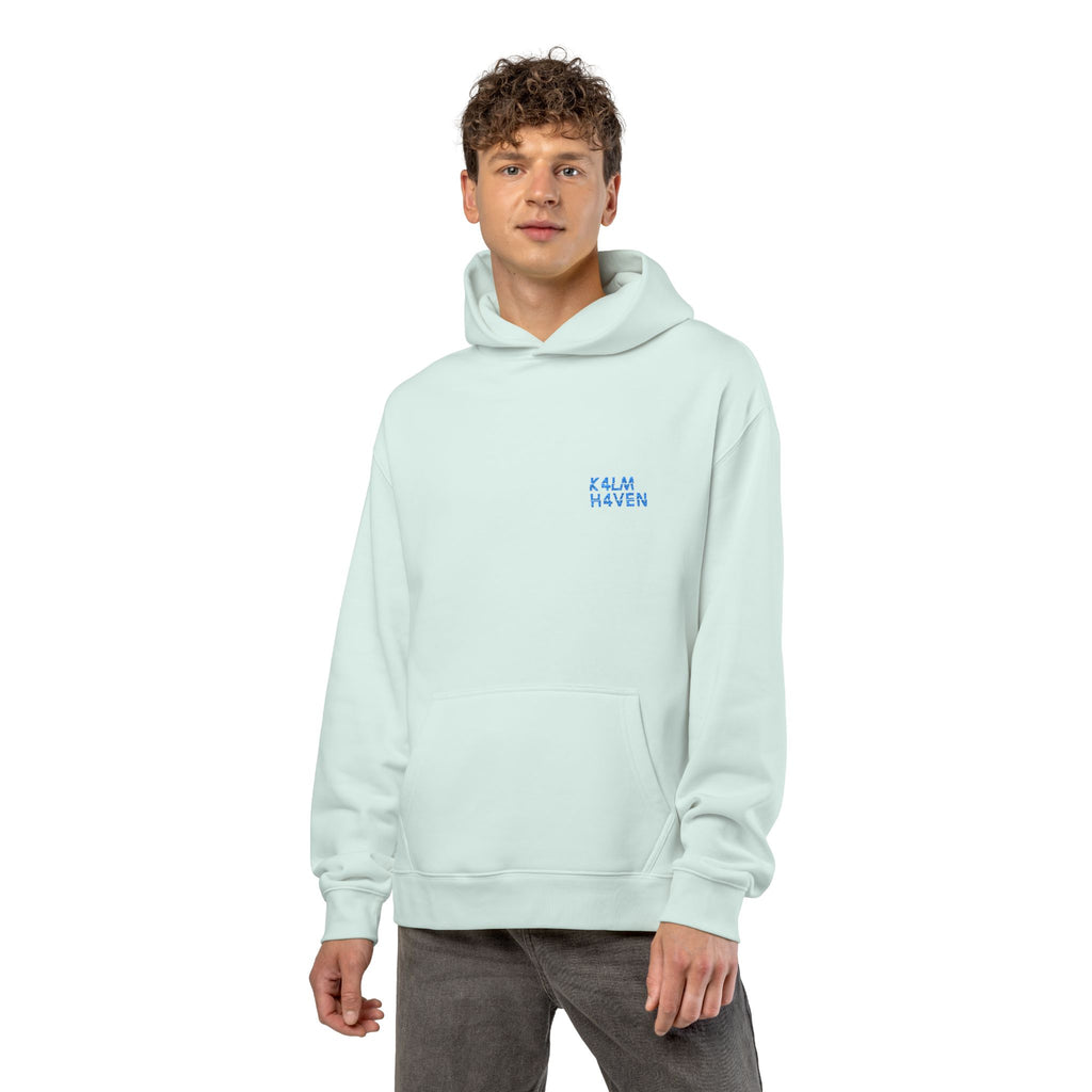 Relaxed Hoodie — Calm Heaven Minimalist Mint Hoodie with Small Chest Text
