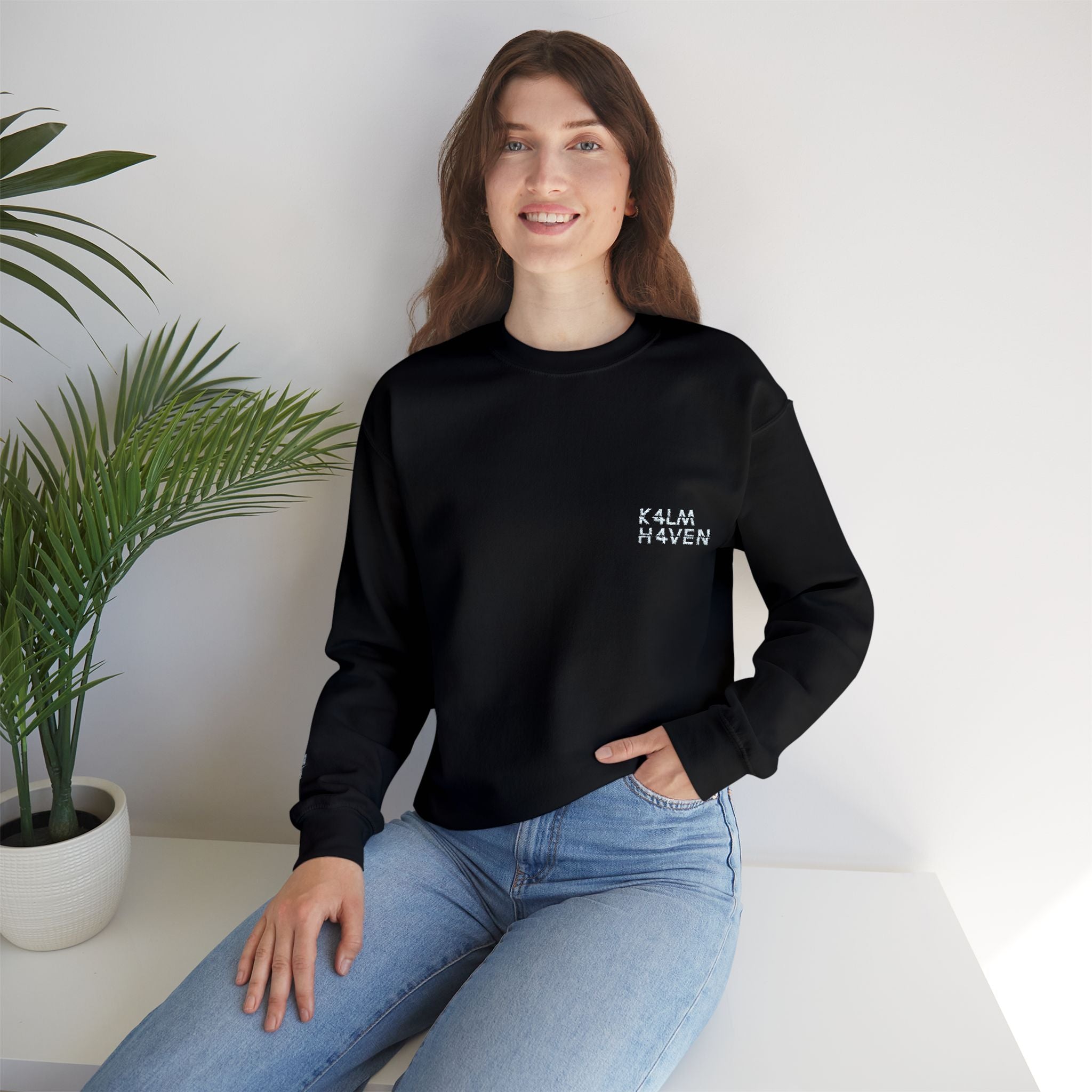 Kalm Haven Minimalist Dark Crewneck Sweatshirts