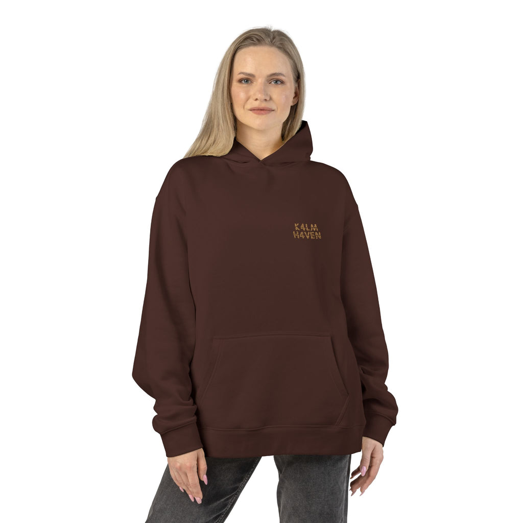 Minimal 'Relax, Breathe' Brown Hoodie — Cozy Casual Pullover