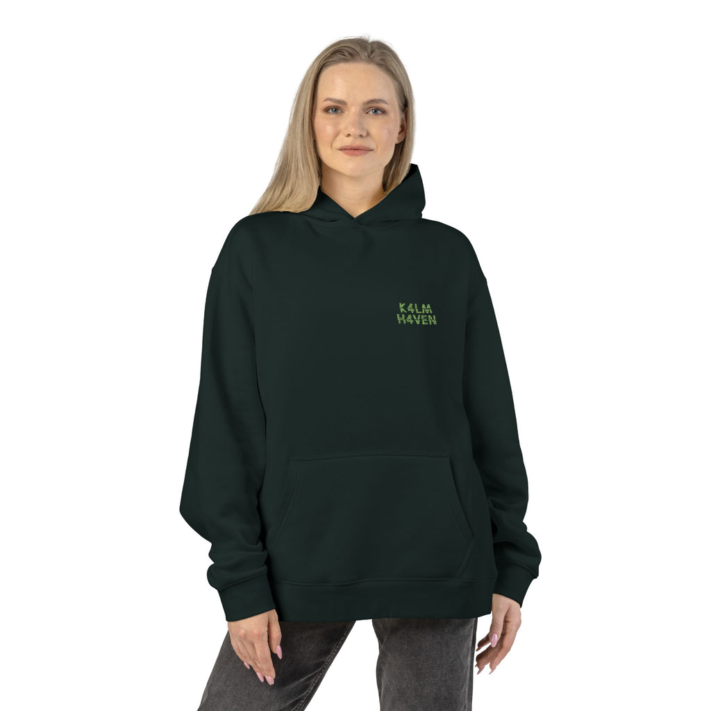 Green 'Relaxed' Hoodie — Minimal Chest Graphic Casual Pullover